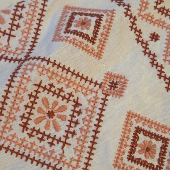 Madewell Embroidered Sleeve Popover Midi Dress, Bohemian Peasant Flour Sack sz M - Picture 6 of 11